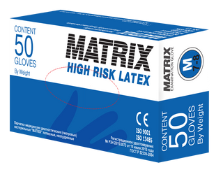 Изображение товара «Перчатки нитрил M ГОЛУБЫЕ Matrix Perfect Nitrile смотр н/ст текстур пара. N100»