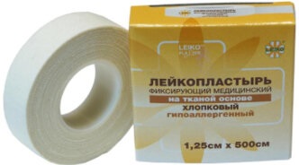 Лейкопластырь Leiko нетканная х/б основа  шт.1,25х500 картон (531722) уп. N1