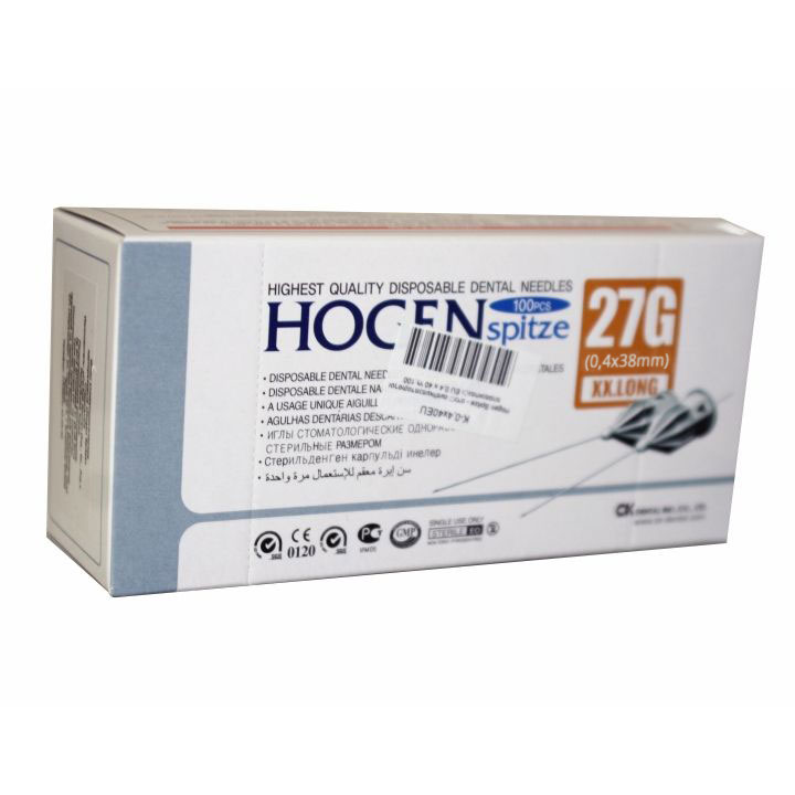 Иглы карпульные 0.4х40мм HOGEN Spitze (Корея) 27G стом шт. N100